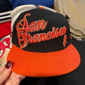 Orange and black San Francisco hat